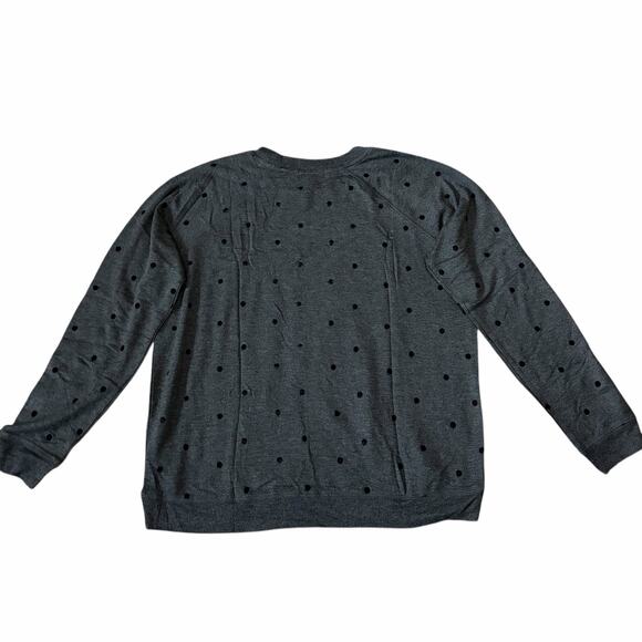 P.J. Salvage Women's Long Sleeve Pajama Top L Heather Slate Polka Dots Comfy NWT - Picture 2 of 7